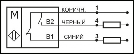 Датчик герконовый поплавковый уровня жидкости DFG 25.14-B2.61-NC/NO-85.08-M8x0,5-L