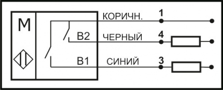 Датчик герконовый поплавковый уровня жидкости DFG 24.24-B2.51-NO/NO-75.08-M8x0,5-S