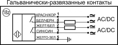 Датчик бесконтактный герконовый DG30MKS-CD-2GNO-EE-2-IS-Z